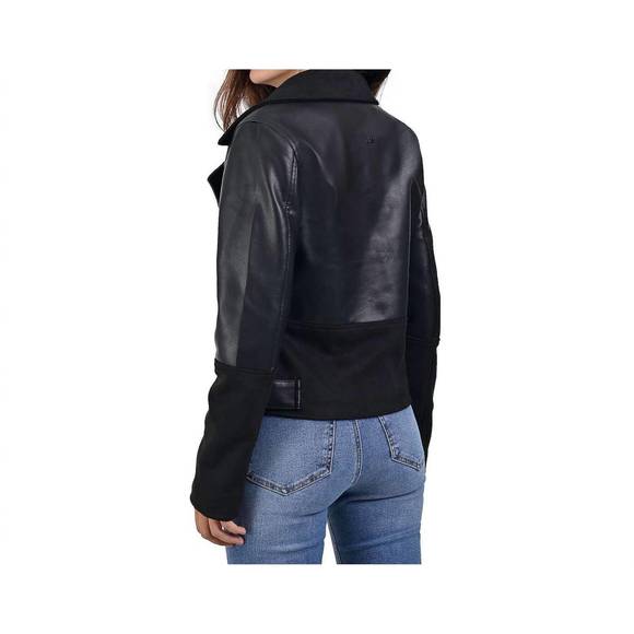NEW LEE synthetic leather biker jacket in black - Picture 2 of 3